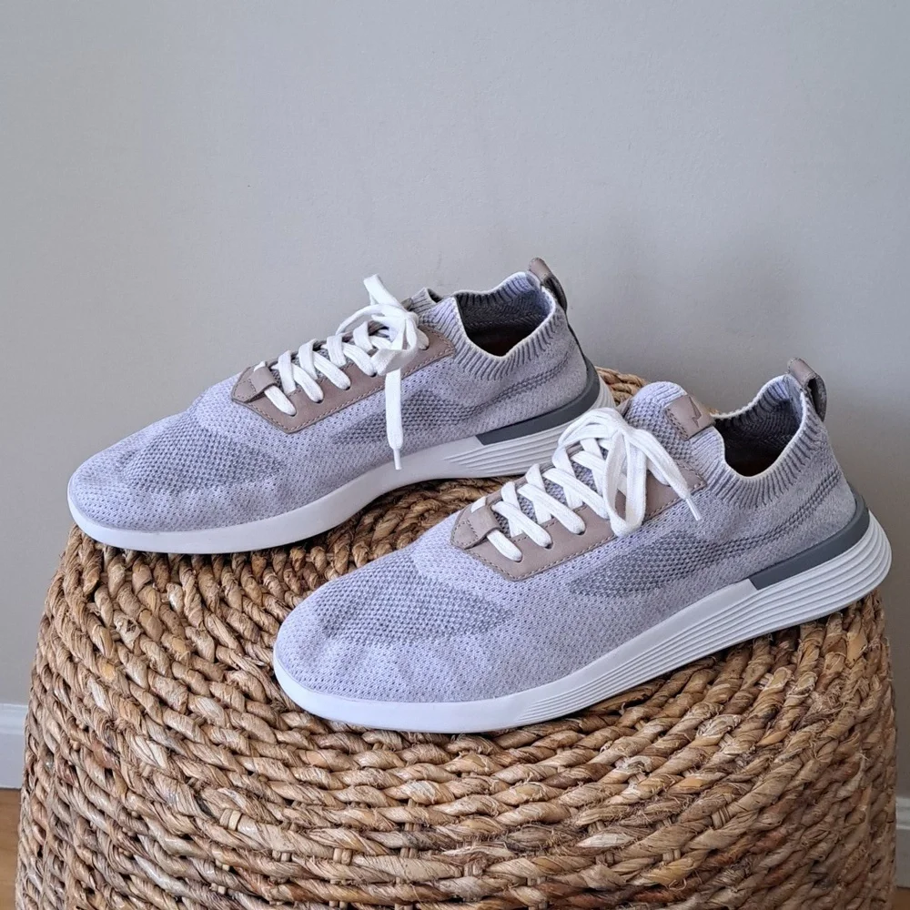 Wolf & Sherpherd Men Supremeknit Grey/White Athleisure/Preppy Slip On Sneakers 8